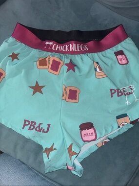 ChicknLegs Men’s Athletic Shorts in Aqua PB&J Print